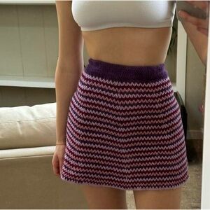 vintage crochet mini skirt